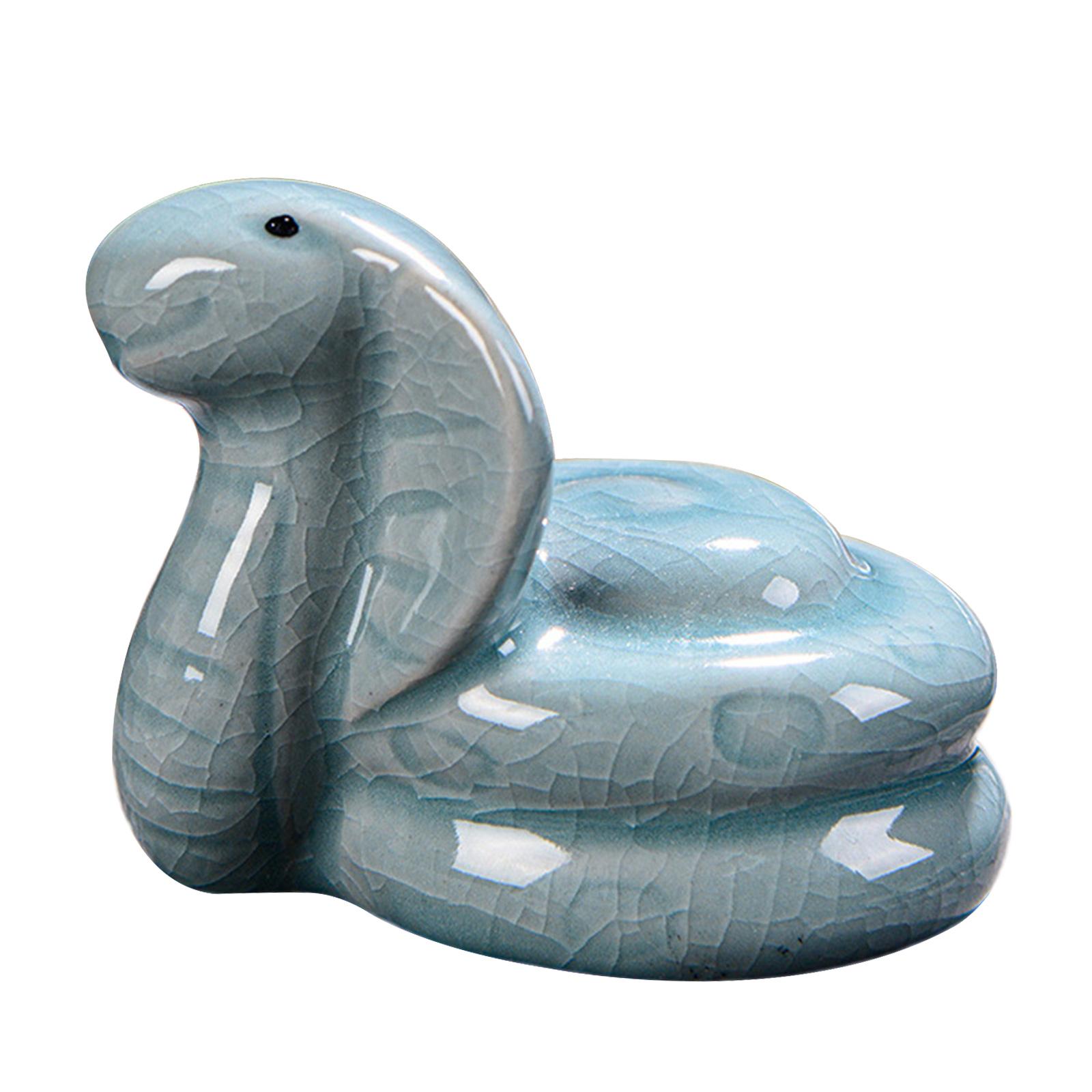 Bothyi - Cerámica Té Mascota Linda Artesanía Escultura Animal Para Estantería Café Salón De Té Serpiente