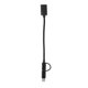 thumbnail image 2 of Adaptador De Cable De Datos Micro USB Tipo C USB-C De Servicio Pesado 2 En 1 Negro, 2 of 5