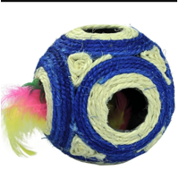 Genérico - Pelota De Sisal Con Sonajero Para Gatos Azul