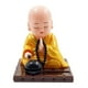 thumbnail image 3 of Figura De Pequeño Monje, Coche De Juguete Con Energía Solar, Cabeza De Bobble, Adorno De Coche De Juguete L Amarillo, 3 of 3