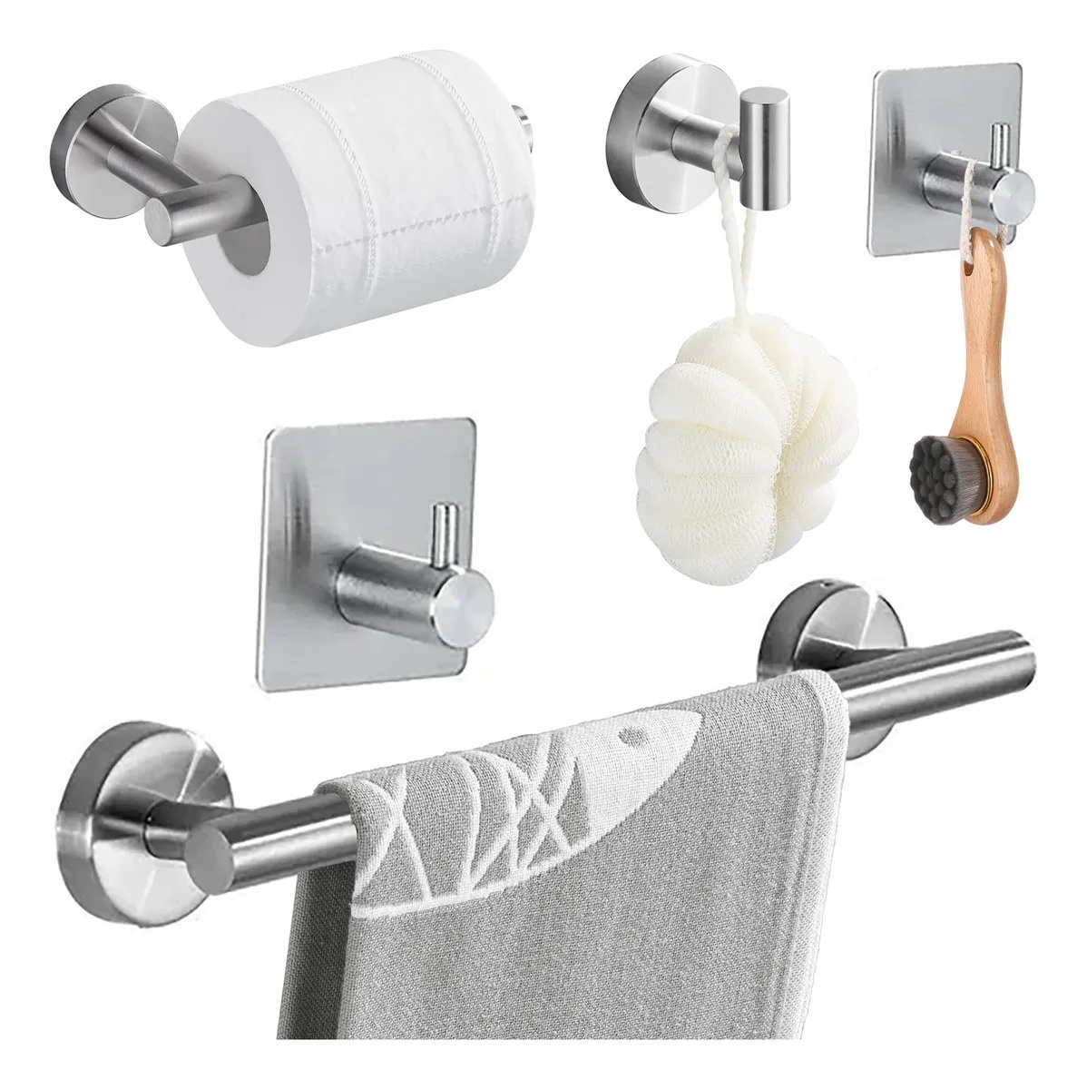 Genérica - Soporte Para Toallas De Papel Juego De Toallero Plata 40Cm