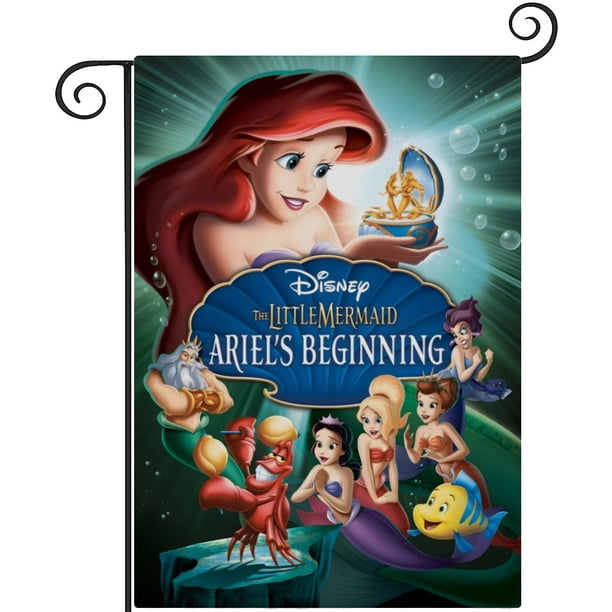 La Sirenita Ariel: Princesa-bandera de jardín temática. Regalo perfecto para fans, amigos y familiares, ideal para actividades al aire libre y decoración de fiestas.28CM*45CM