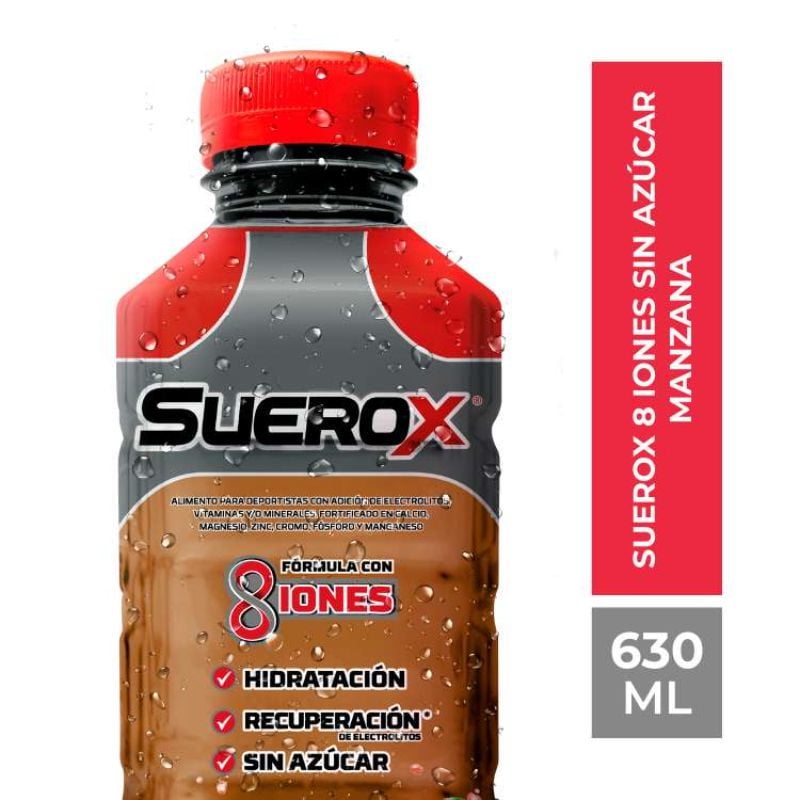 Suerox - Bebida Hidratante 8 Iones Sabor Manzana Botella