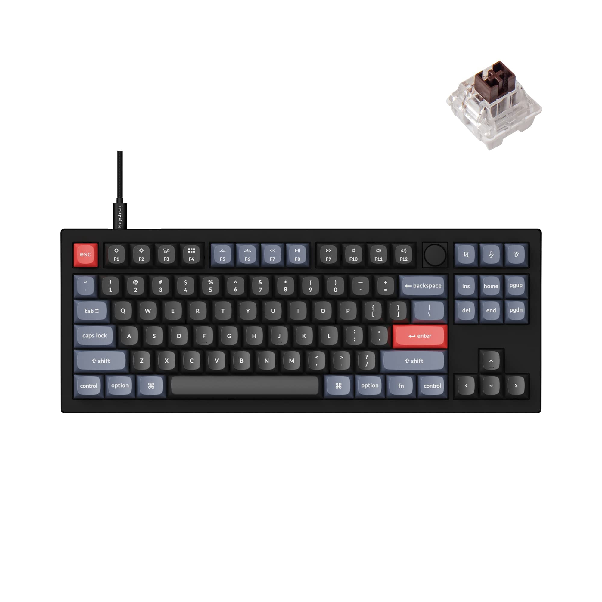 Teclado Mecánico Keychron V3 Tkl Con Interruptores Marrones Hot-swappable