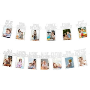 Decoración Pancarta Fotos Primer Cumpleaños Uxcell Plata 13 Piezas