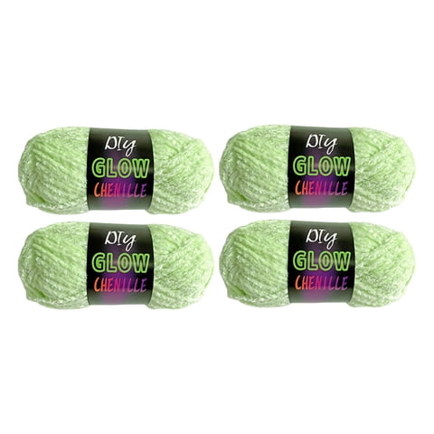 Bothyi - 4 Hilos Que Brillan En La Oscuridad, 4 Mm, Hilos Luminosos Para Tejer A Mano, Suéteres, Bufandas, Color Verde