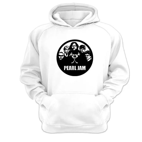 Polerón Canguro Pearl Jam Blanco Talla M Unisex