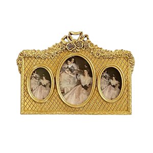 Magideal - Adornos De Marco De Exhibición De Fotos Adornados, Para Colgar En Pared, Con Vidrio De Alta Definición, Marco De Fotos Vintage Elegante De Estilo , 3 Imagen