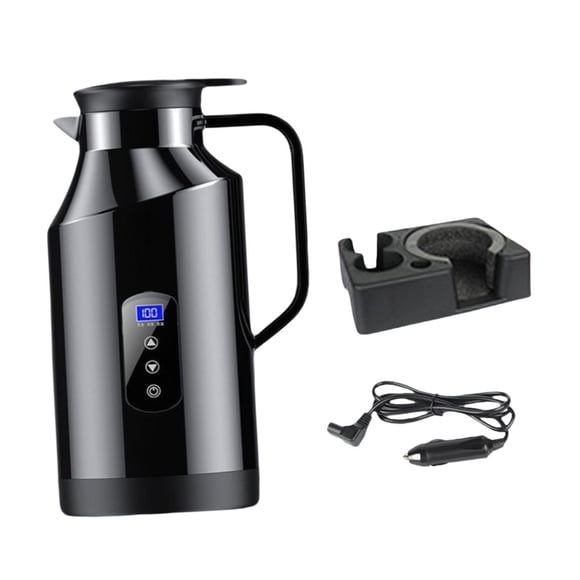 Hervidor De Agua Eléctrico Para Coche De 12 V Y 24 V, Hervidor De Viaje Para Té Y Café De 1200 Ml Con Base