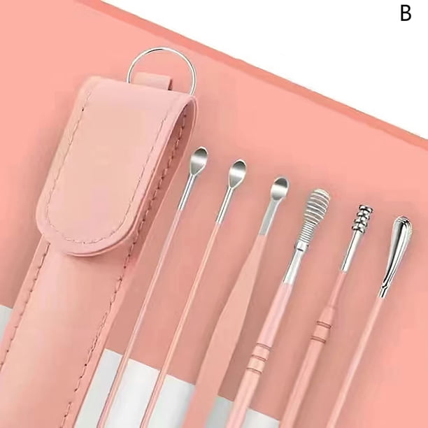 6PCS Ear Cleanser Spoon Health Care Earpick Ear Cleaner Wax Removal Tool Earpick Sticks Earwax Remover Curette Ear Pick Cleaning