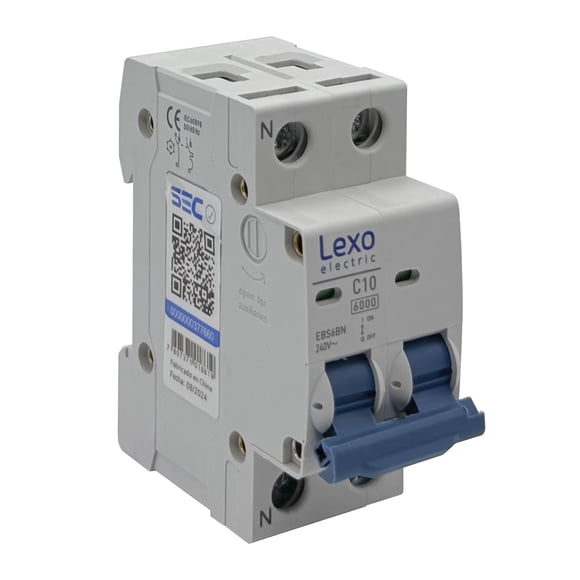 Interruptor Automático Bipolar 2p 10a (2x10a) 6ka Curva C - Lexo