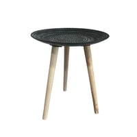 Oem - Mesa Lateral Dorada Puntos Mesa De Centro Decoración 40Cm Negro