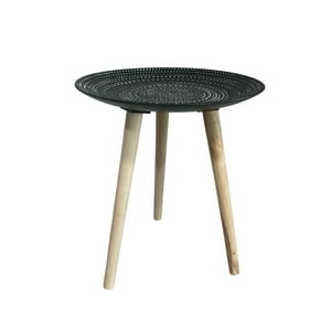 Oem - Mesa Lateral Dorada Puntos Mesa De Centro Decoración 40Cm Negro