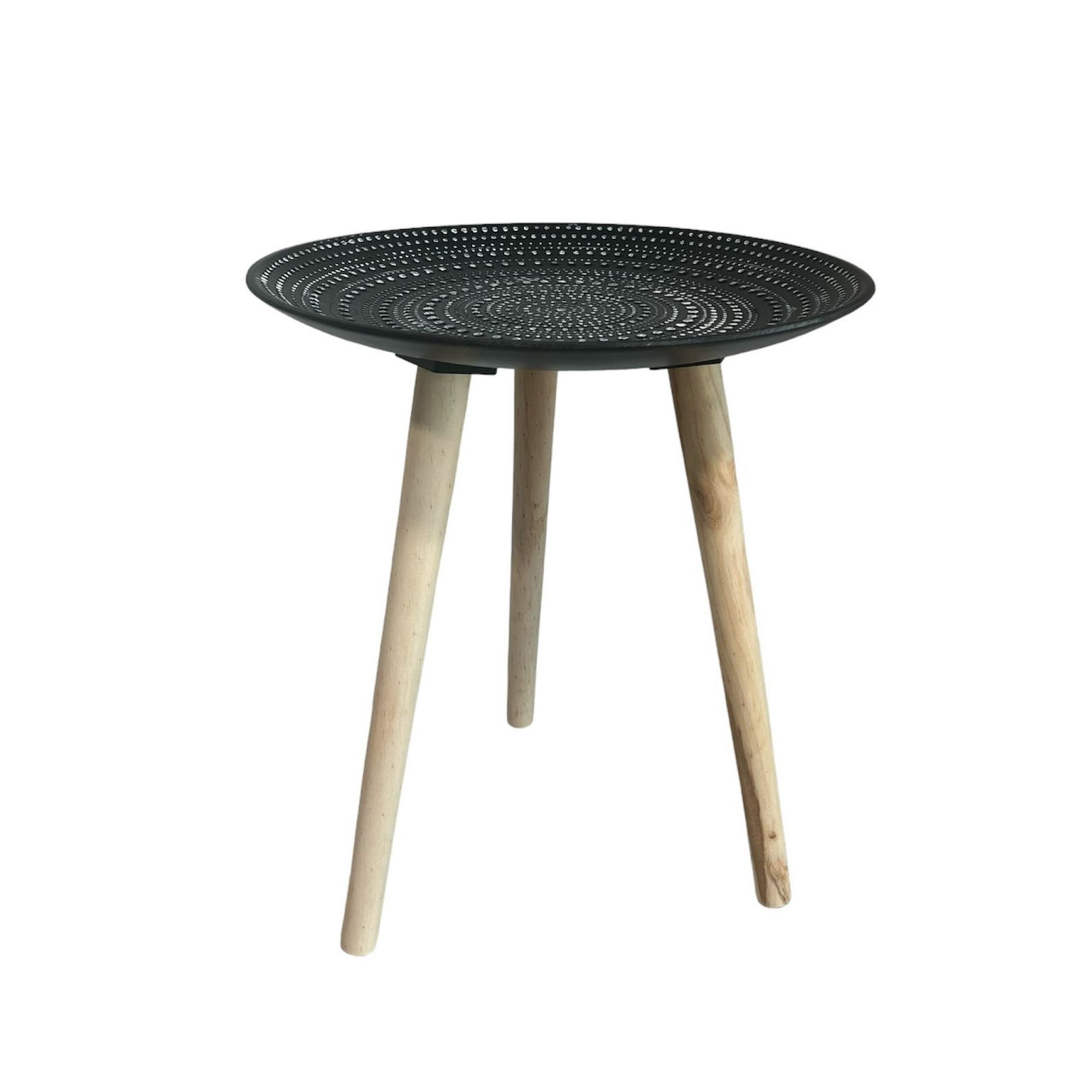 Oem - Mesa Lateral Dorada Puntos Mesa De Centro Decoración 40cm Negro