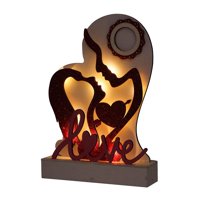 Bothyi - Decoración De San Valentín Silueta De Pareja De Madera Con Luz Para Compromiso Resistente