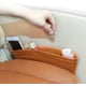 thumbnail image 2 of ® Paquete de 2 organizadores de bolsillo para el asiento del coche, de cuero, para rellenar el hueco del asiento (marrón), 2 of 7