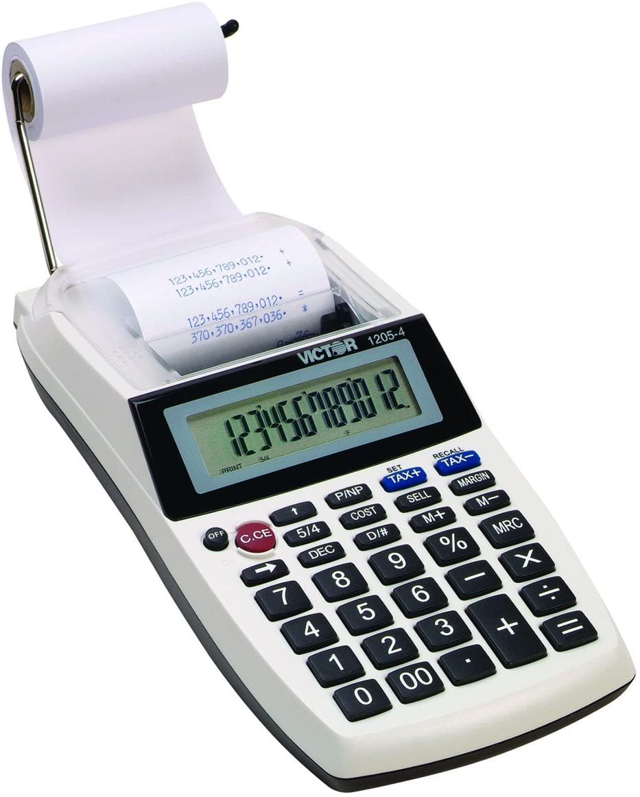 Victor 1205-4 Calculadora De Impresión Comercial Portátil De Palm/Desktop De 12 Dígitos
