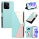 thumbnail image 1 of Cartera Plegable para Honor 200 Smart, PU Tricolor con Ranuras, Verde, 1 of 6