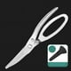 thumbnail image 3 of 1pc Kitchen Scissors Household Stainless Steel Multi-functional Strong Chicken Bone Scissors Commercial Food Grade Barbecue Scissors To Kill Fish Barbecue Scissors, 3 of 3