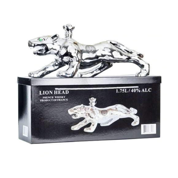 Whisky lion head silver jaguar 40º 1750 cc