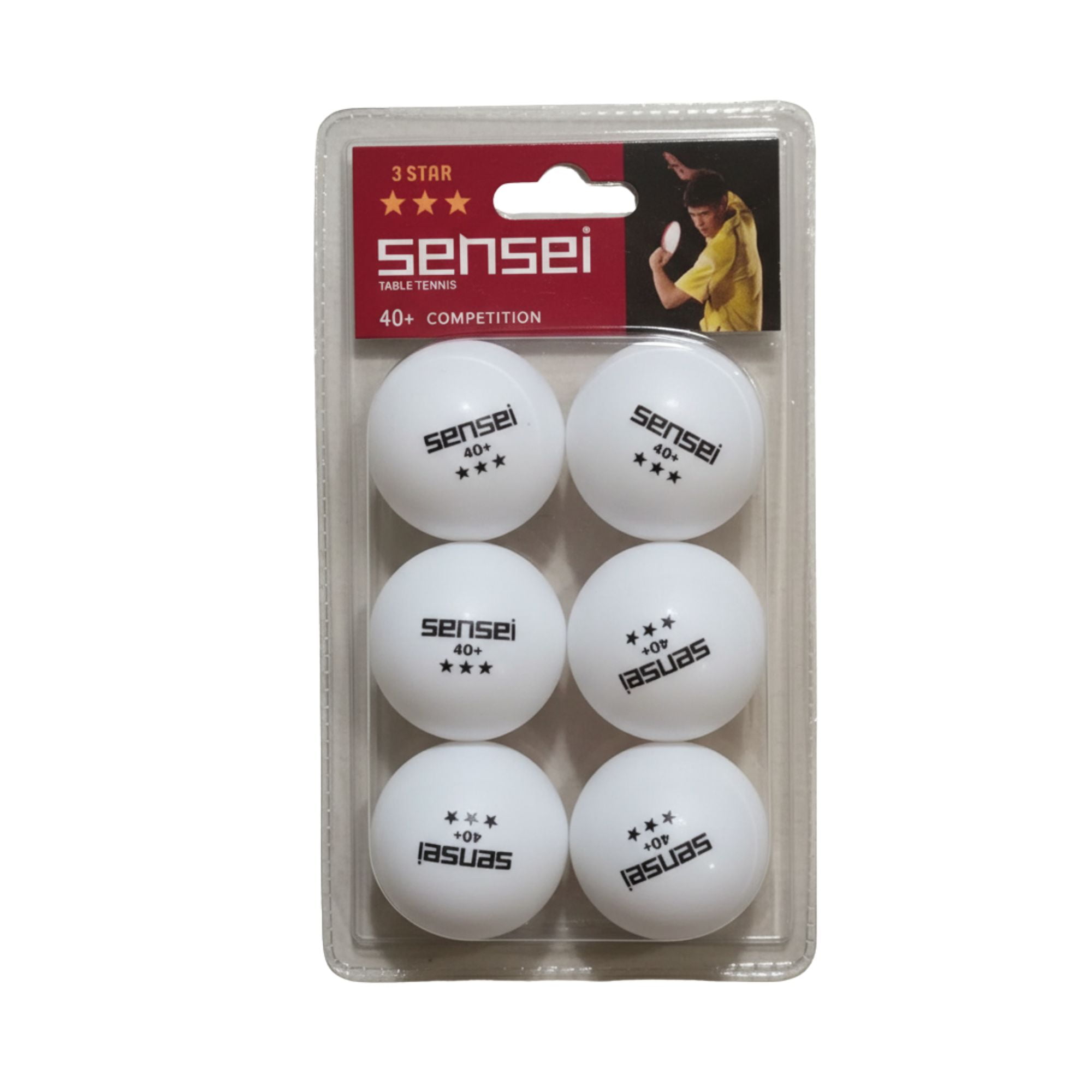 Set 6 Pelotas Ping Pong 3 Estrellas Sensei® - Tenis De Mesa