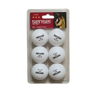 Set 6 Pelotas Ping Pong 3 Estrellas Sensei® - Tenis De Mesa