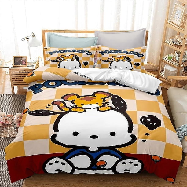 Anime3-piece bedding set, 3D printed cartoon down duvet cover, wa duvet cover, with pillowcases, easy to care for