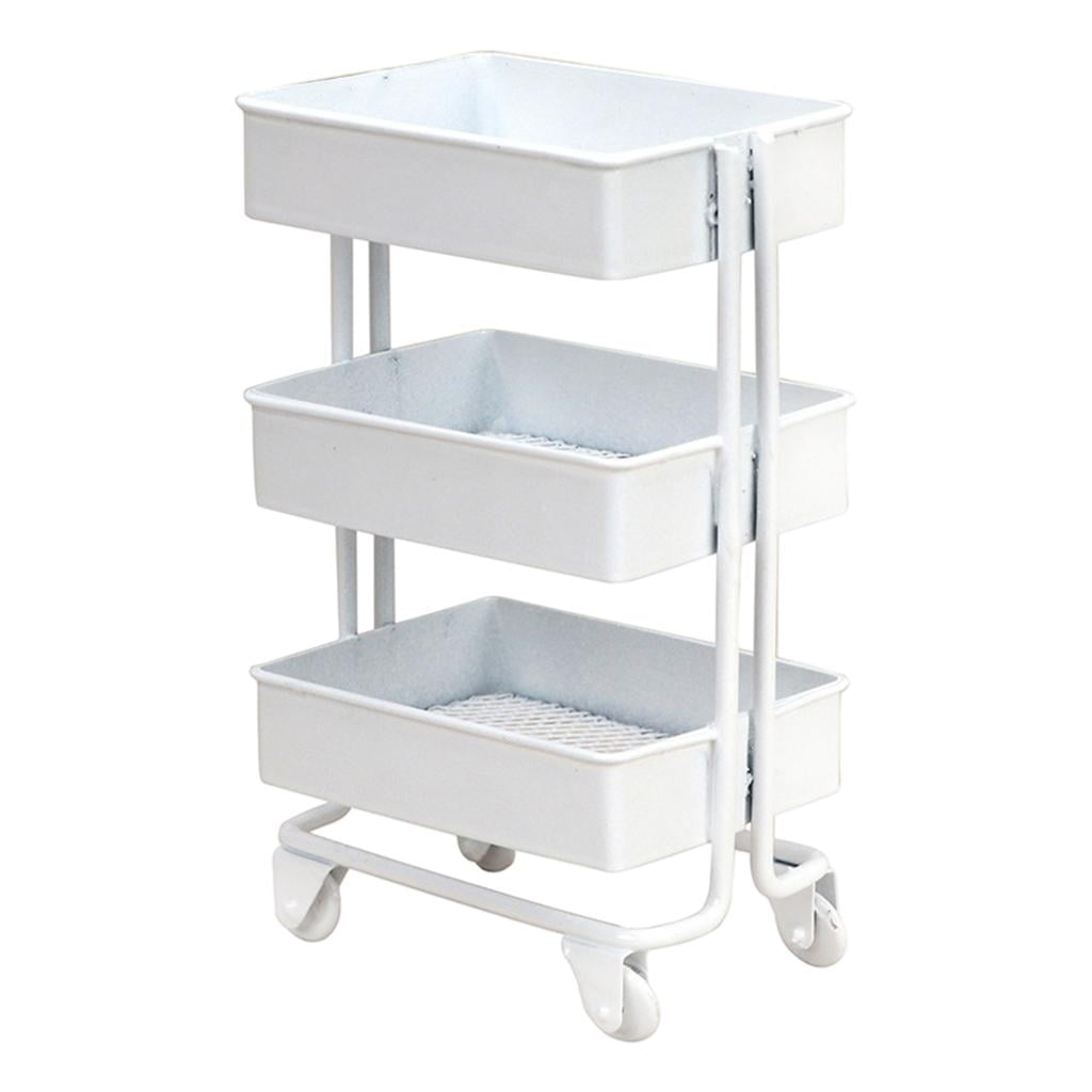 Magideal - Estantería En Miniatura Con Ruedas, Muebles Para Casa De , Estante De Exhibición De Almacenamiento 1:12, Decoración De Simulación , Blanco