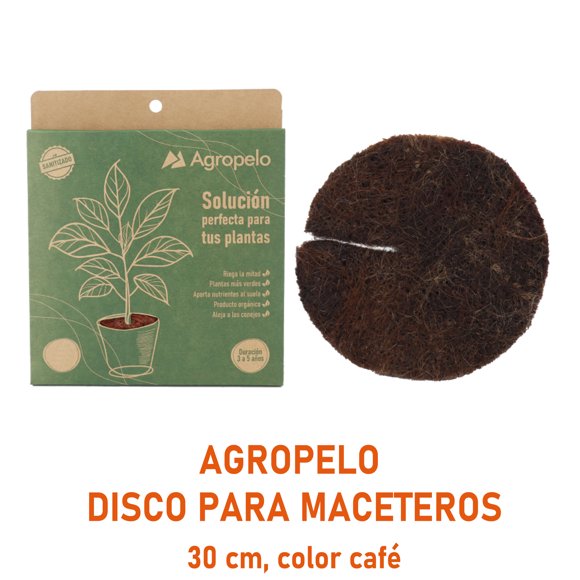 Discos Agropelo Natural 30cm, Mulch De Ahorro Hidrico Para Maceteros