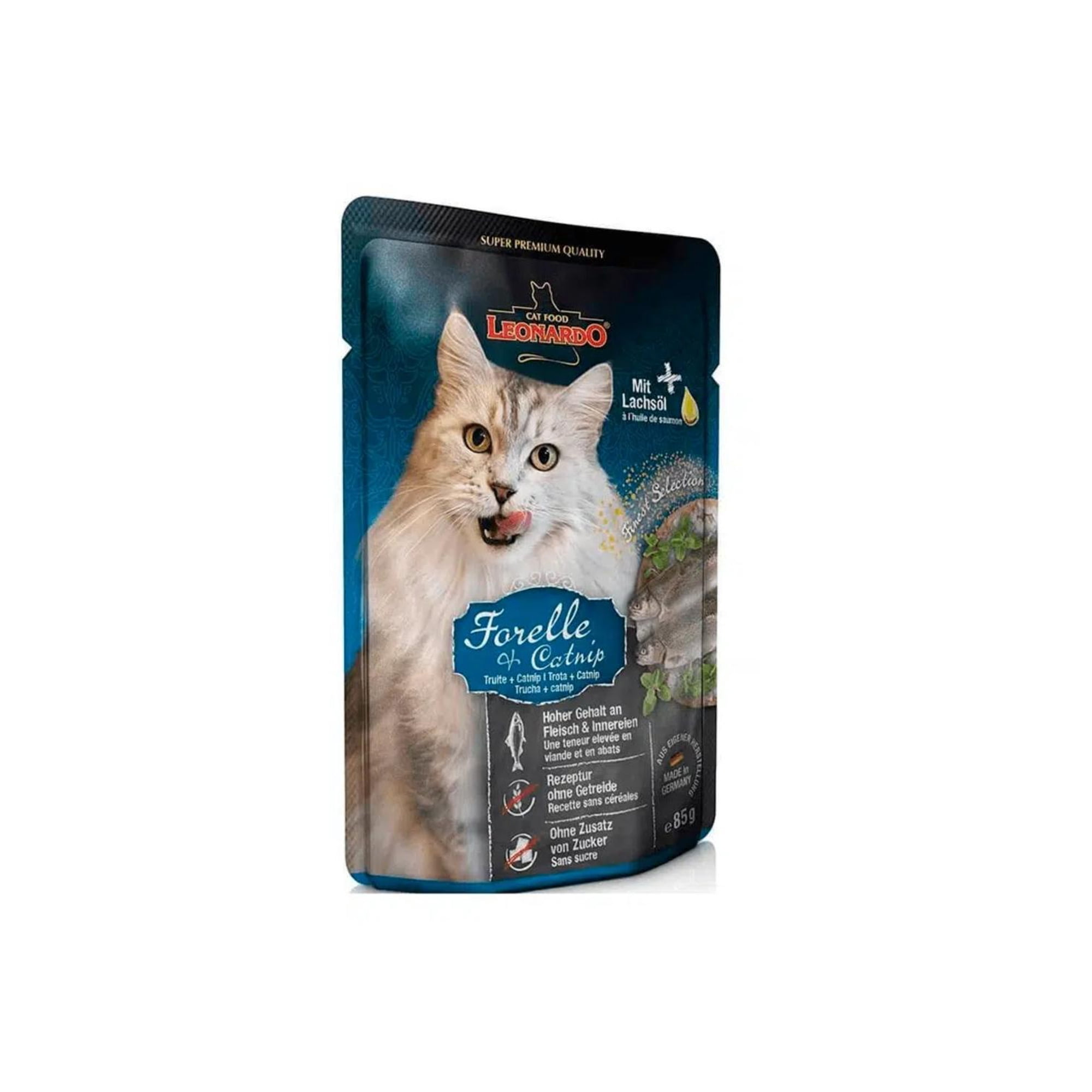 Alimento Leonardo Sabor Trucha Y Catnip - Pouch 85 G
