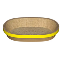 Genérico - Rascador Gatos Cartón Corrugado Bandeja Cama Café