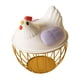 thumbnail image 3 of Cesta Para Huevos De Gallina, Bonita Cesta De Alambre De Metal Para Guardar Huevos De Gallina Para Encimera, Con Rayas Violetas Y Doradas, 3 of 5