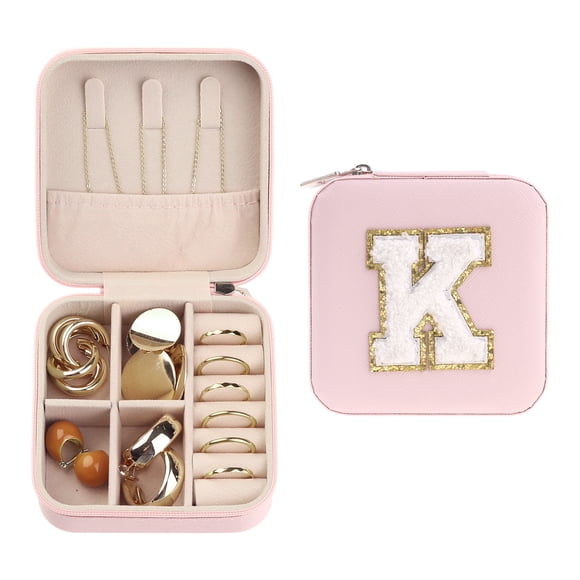Caja de Accesorios de Viaje REGALWOVEN para Regalos de Chicas Adolescentes, Pequeño Organizador Portátil de Accesorios de Cuero PU Almacenamiento Rosa K