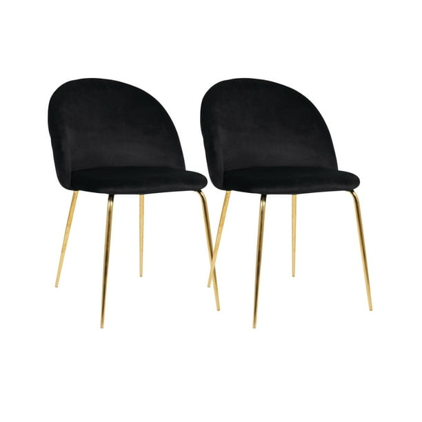Pack 2 Sillas Sitiales Nordic Felpa Gold - Negro