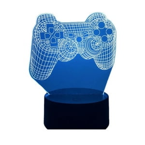 Lelumania - Lampara Ilusion 3D Joystick De 7 Colores, Base Touch
