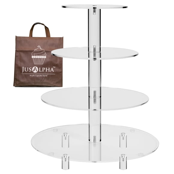 Soporte Para Tartas Con Forma De Torre Redonda Acrílica De 4 Niveles
