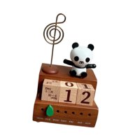 Bothyi - Calendario De Escritorio Con Caja De Música De Madera Y Estatua De Panda Para El Dormitorio, El Armario Y El Escritorio