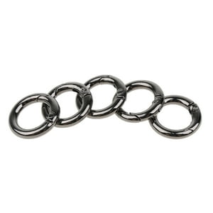 Genérico - 5 Piezas De Aleación De Zinc Ronda Hebillas Primavera Gancho Rápido Clip De Llavero Negro 12 Mm