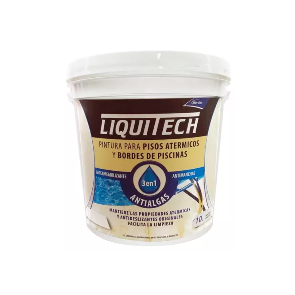 Liquitech - Pintura Impermeable Pisos Atérmicos-piscinas 10lts Arena