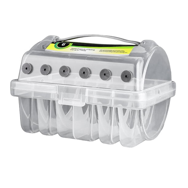Estuche de almacenamiento para sedal de pesca, caja de aparejos de pesca, carrete enrollador de línea fácil de usar, estuche transparente para acampad