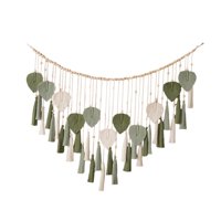 Magideal - Tapiz Colgante De Pared De Macramé, Decoración De Arte De Pared, Tapiz Tejido, Tapiz De Borlas De Hojas Para Telón De Fondo, Regalo De Inauguración De