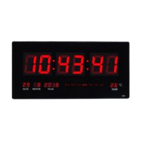 Importclick - Reloj Digital Led Pared Hora Fecha Temperatura 2.5X22X46 Cm