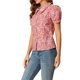 thumbnail image 4 of INSPIRE CHIC Blusa de Mujer con Botones, Manga Corta Abullonada, Cuello Vuelto, Floral, Algodón, Talla XL, Rosa, 4 of 7