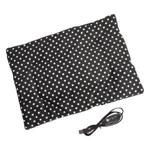 Ioensy - Gatos Perros Cama 3 Temperatura Ajustable Portátil Cómodo Almohadillas De Calentamiento Para Mascotas Negro 37Cmx47Cm