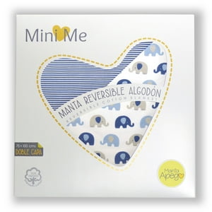 Mini Me - Manta De Algodón Para Bebé Elefantes Azules