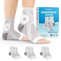 Calcetines De Compresión Braceability Neuropathy (3 Pares), Color Gris S