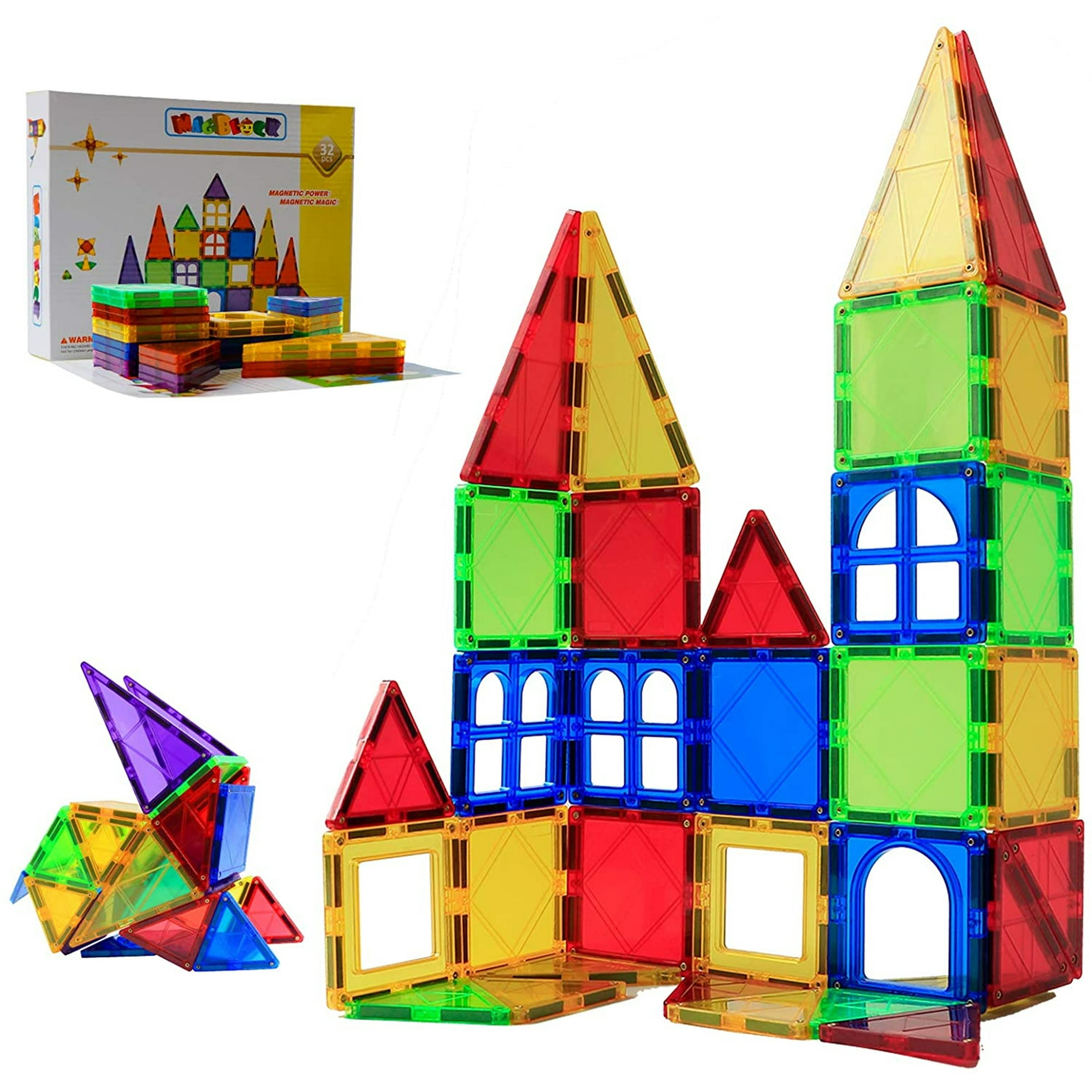 Bloques Magneticos Magblock Azulejos Magneticos Para Ninos 32pcs