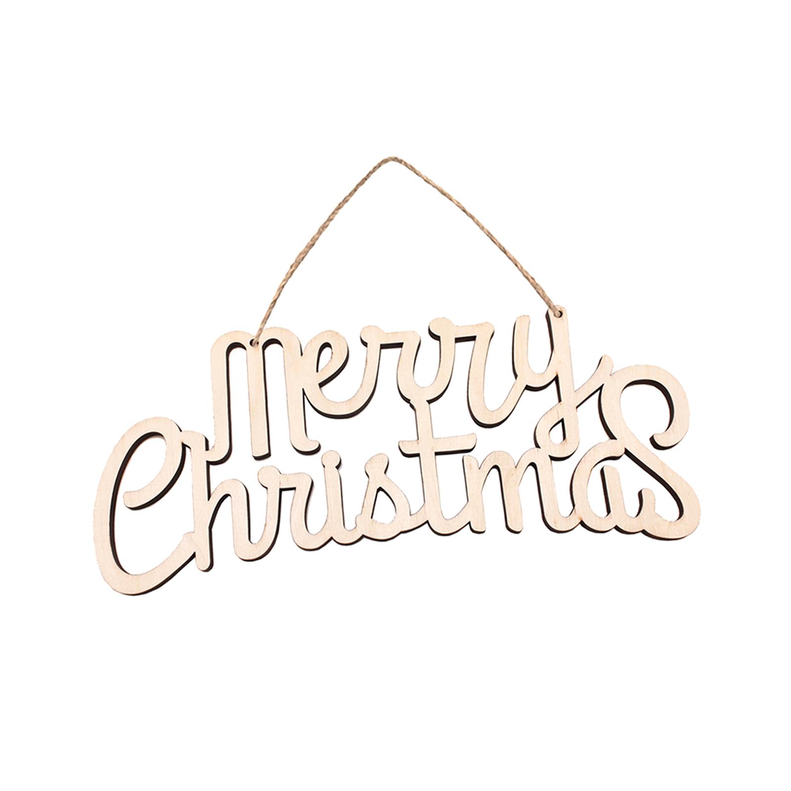 Bothyi - Feliz Navidad Manualidades Madera Colgante Decoración Rústica Para Valla Puerta De Año Nuevo Ninguno A