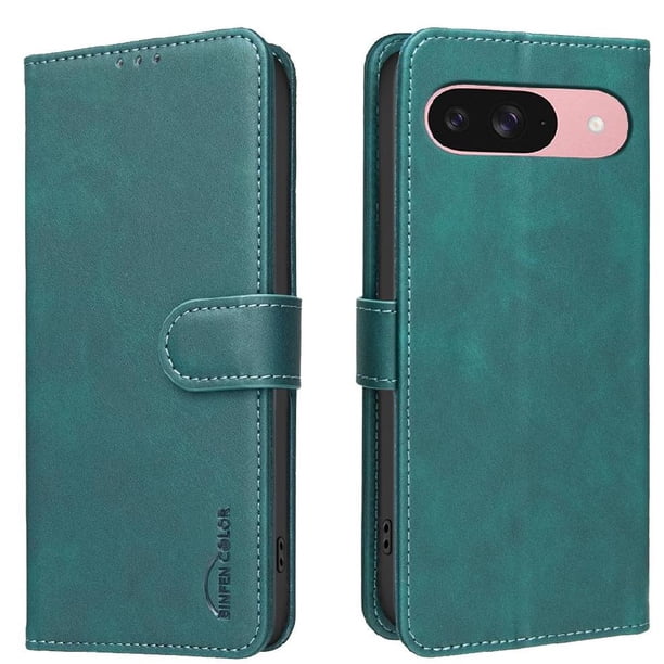 Funda Billetera para Google Pixel 9 pro XL Protección RFID y Soporte Ajustable Verde