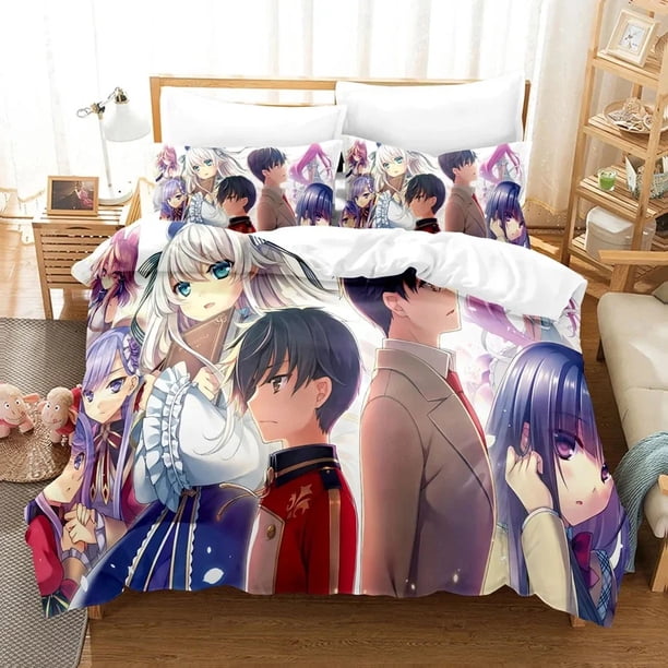 Seirei Gensouki Bedding Set,Duvet Cover Comforter Bed Set Quilt Cover Pillowcase, Size Boys Girls Adults Bed Sheets